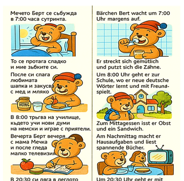 3 а Дневният режим на Берт