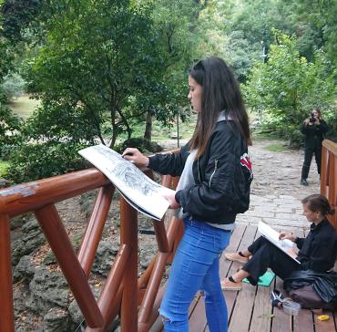 Пленер в Морската градина